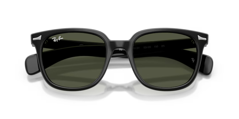 Ray-Ban 0RB2235 Brunel II Color 901/31 Polished Black Propionate Frame with Green Crystal Lenses