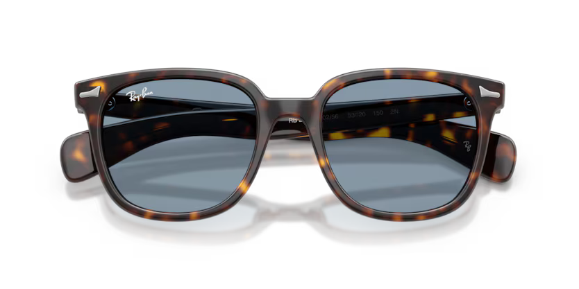 Ray-Ban 0RB2235 Brunel II Color 902/56 Polished Havana Propionate Frame with Blue Crystal Lenses