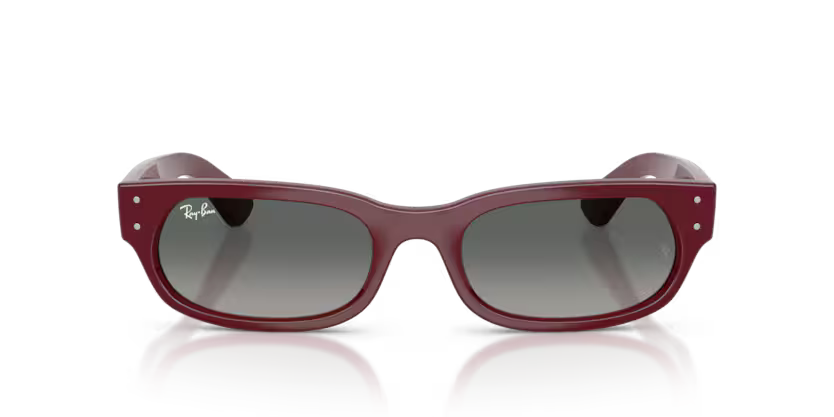 Ray-Ban 0RB2236 Color 689971 Polished Bordeaux Propionate Frame with Light Grey Gradient Dark Grey Crystal Lenses