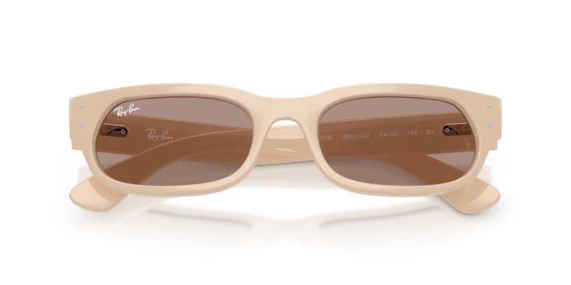 Ray-Ban 0RB2236 Color 69004Q Polished Nude Propionate Frame with Brown Crystal Lenses