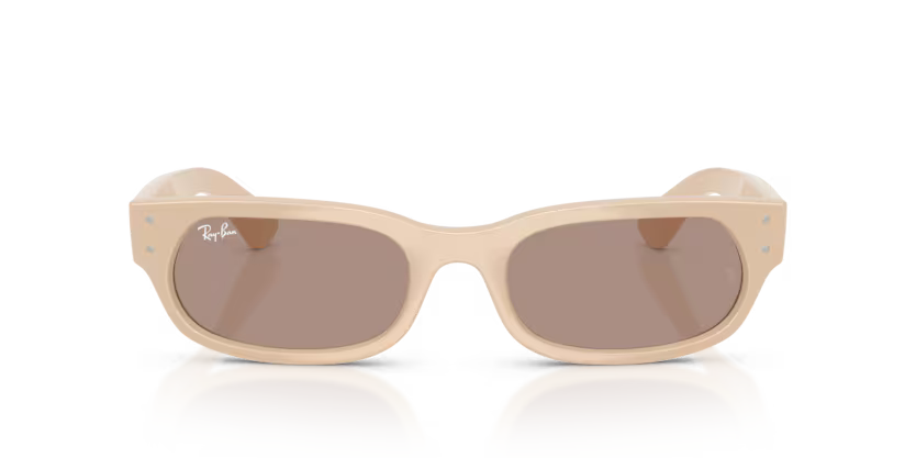 Ray-Ban 0RB2236 Color 69004Q Polished Nude Propionate Frame with Brown Crystal Lenses