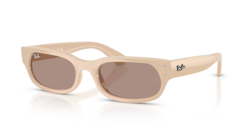 Ray-Ban 0RB2236 Color 69004Q Polished Nude Propionate Frame with Brown Crystal Lenses