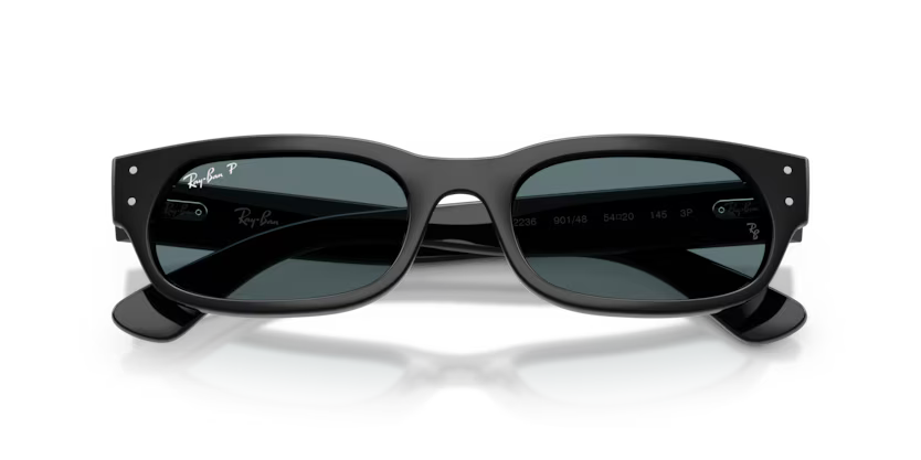 Ray-Ban 0RB2236 Color 901/48 Polished Black Propionate Frame with Polarized Black Crystal Lenses