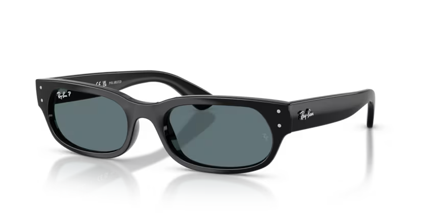 Ray-Ban 0RB2236 Color 901/48 Polished Black Propionate Frame with Polarized Black Crystal Lenses