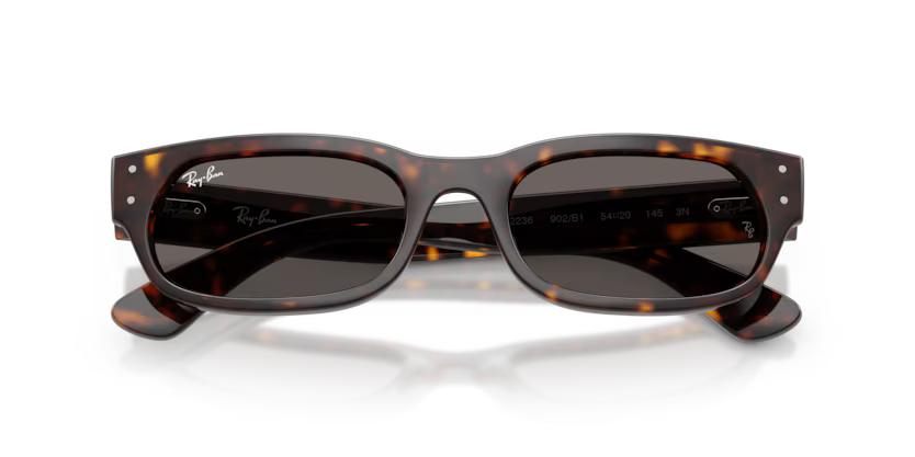 Ray-Ban 0RB2236 Color 902/B1 Polished Havana Propionate Frame with Dark Grey Crystal Lenses