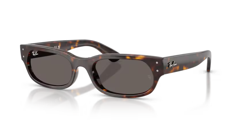 Ray-Ban 0RB2236 Color 902/B1 Polished Havana Propionate Frame with Dark Grey Crystal Lenses