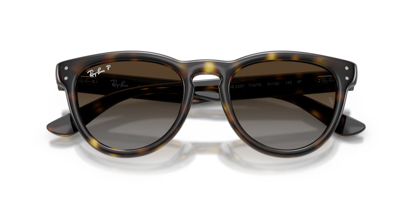 Ray-Ban 0RB2237 Color 710/T5 Polished Havana Propionate Frame with Polarized Light Grey Gradient Brown Lenses