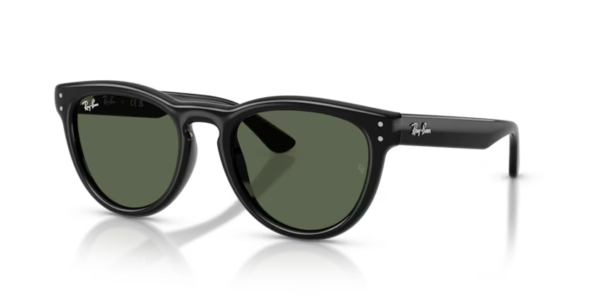 Ray-Ban 0RB2237 Color 901/71 Polished Black Propionate Frame with Dark Green Polycarbonate Lenses