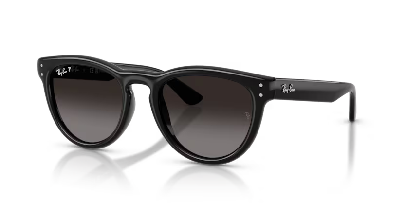 Ray-Ban 0RB2237 Color 901/T3 Polished Black Propionate Frame with Polarized Light Grey Gradient Grey Polycarbonate Lenses