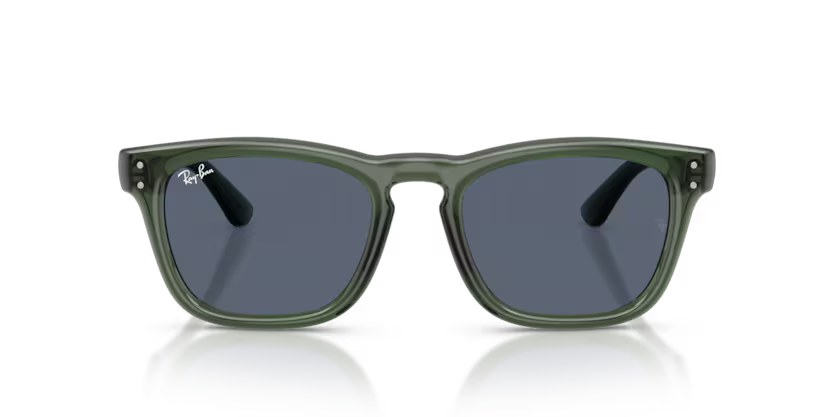 Ray-Ban 0RB2238 Color 689887 Polished Transparent Green Propionate Frame with Dark Grey Polycarbonate Lenses