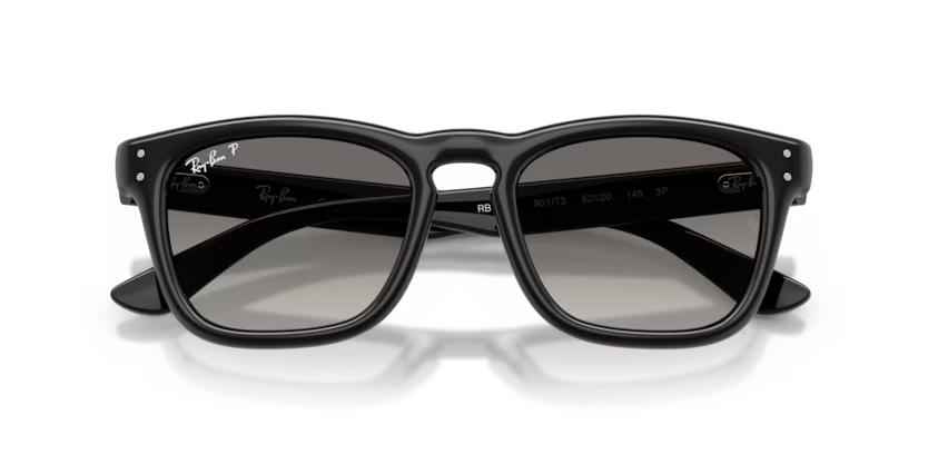 Ray-Ban 0RB2238 Color 901/T3 Polished Black Propionate Frame with Polarized Light Grey Gradient Grey Polycarbonate Lenses