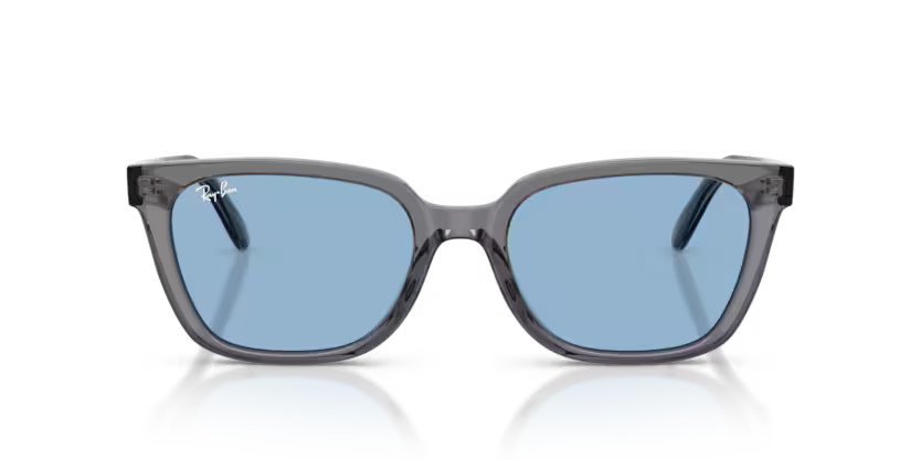 Ray-Ban 0RB2243D Color 139972 Polished Transparent Grey Acetate Frame with Light Blue Polyamide Bio Lenses