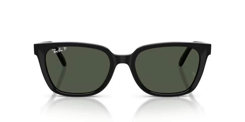 Ray-Ban 0RB2243D Color 9019A Polished Black Acetate Frame with Polarized Dark Green CR39 Lenses