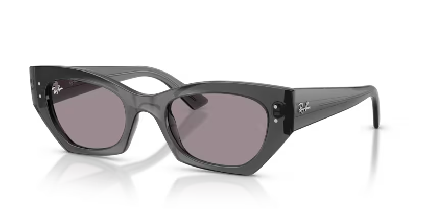 Ray-Ban 0RB4430 Zena Color 69241A Polished Transparent Grey Injected Frame with Dark Violet Lenses