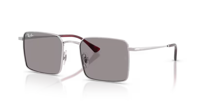 Ray-Ban 0RB3782 003/1 Silver Metal Square Sunglasses – Grey Lenses