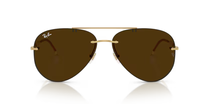 Ray-Ban 0RB3791 Color 001/MG Polished Arista Metal Rimless Frame with Amber Transitions Photochromic Lenses