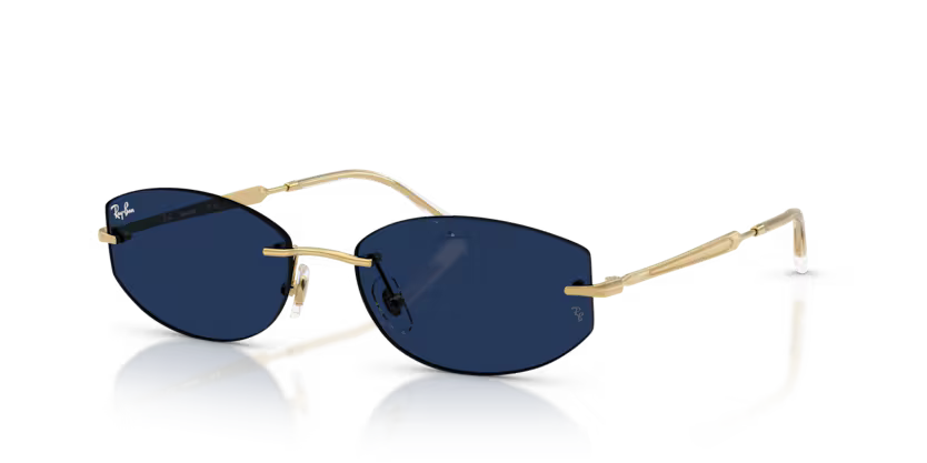 Ray-Ban 0RB3792 Color 001/MF Polished Arista Metal Rimless Frame with Sapphire Transitions Photochromic Lenses