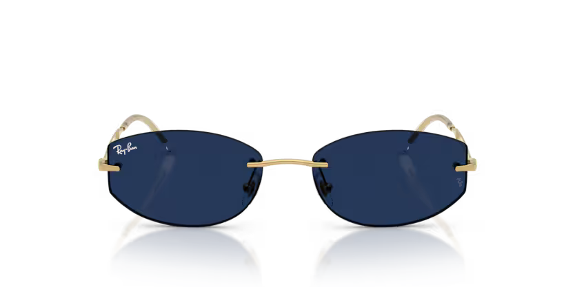 Ray-Ban 0RB3792 Color 001/MF Polished Arista Metal Rimless Frame with Sapphire Transitions Photochromic Lenses