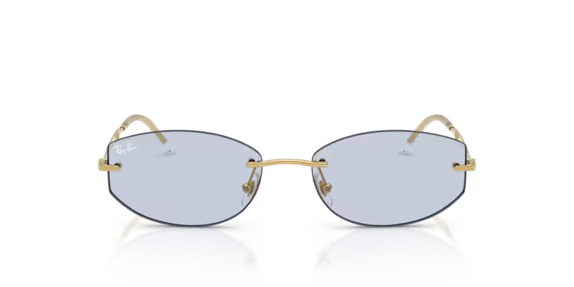 Ray-Ban 0RB3792 Color 001/MF Polished Arista Metal Rimless Frame with Sapphire Transitions Photochromic Lenses
