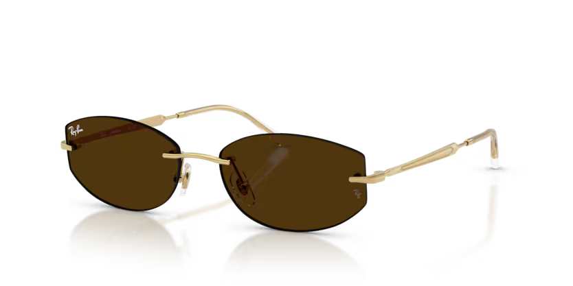 Ray-Ban 0RB3792 Color 001/MG Arista Rimless Irregular Transitions® Amber Photochromic Lenses Sunglasses