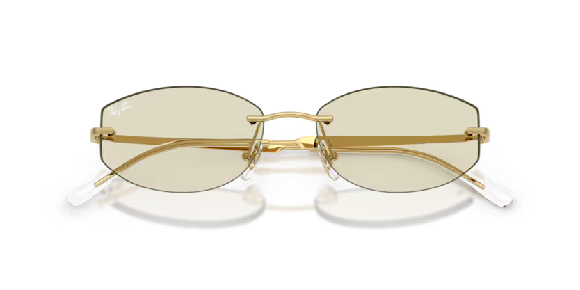 Ray-Ban 0RB3792 Color 001/MG Arista Rimless Irregular Transitions® Amber Photochromic Lenses Sunglasses