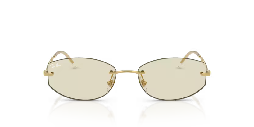 Ray-Ban 0RB3792 Color 001/MG Arista Rimless Irregular Transitions® Amber Photochromic Lenses Sunglasses