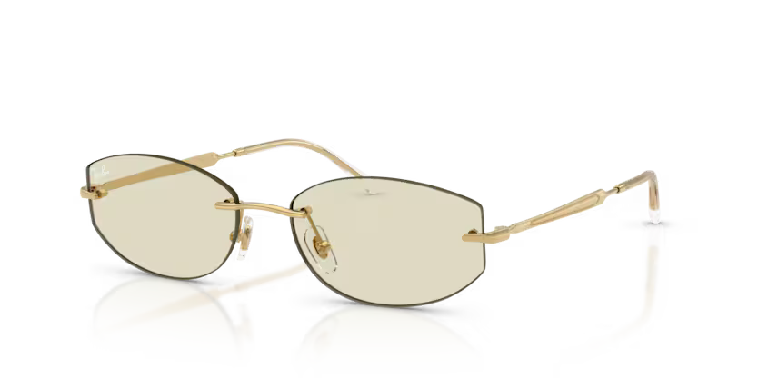 Ray-Ban 0RB3792 Color 001/MG Arista Rimless Irregular Transitions® Amber Photochromic Lenses Sunglasses