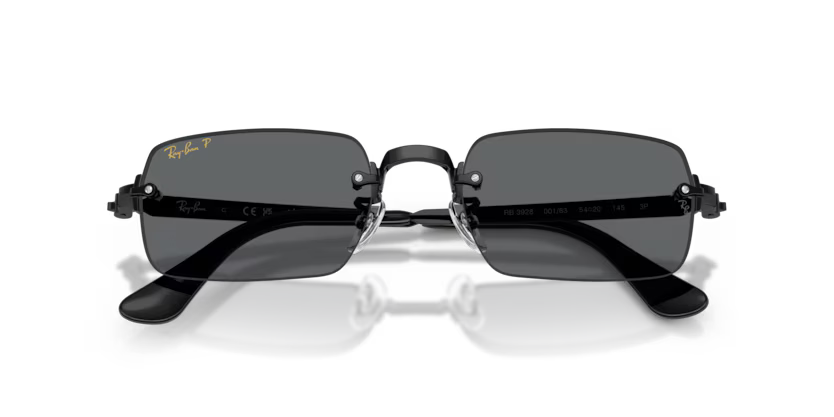 Ray-Ban 0RB3928 Color 002/81 Black Rimless Metal Frame with Dark Grey Polarized Lenses