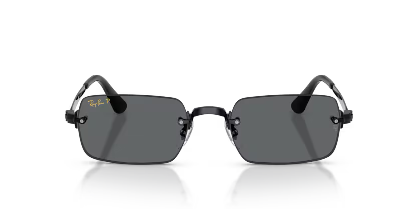 Ray-Ban 0RB3928 Color 002/81 Black Rimless Metal Frame with Dark Grey Polarized Lenses