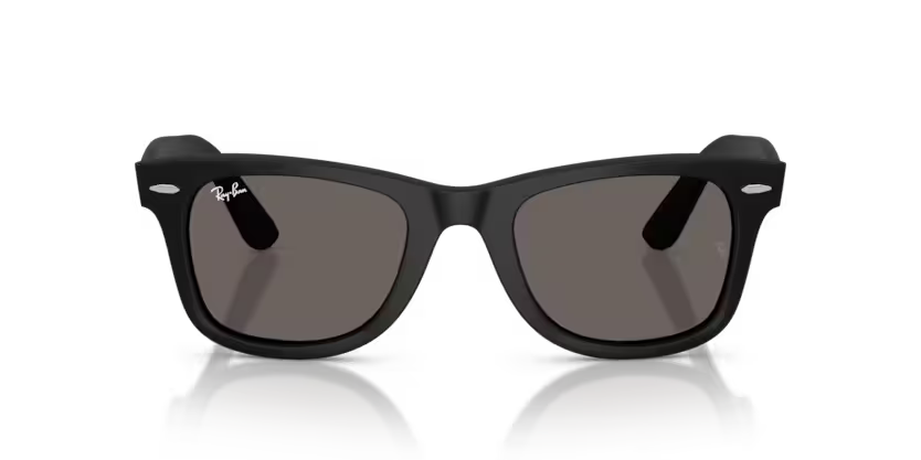 Ray-Ban 0RB4340 Wayfarer Color 601SB1 Matte Black Propionate Frame with Dark Grey Crystal Lenses