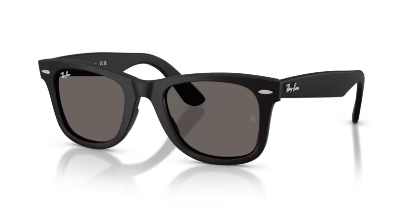 Ray-Ban 0RB4340 Wayfarer Color 601SB1 Matte Black Propionate Frame with Dark Grey Crystal Lenses