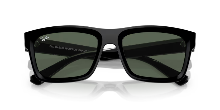 Ray-Ban 0RB4396 Warren 667771 Black Rectangular Sunglasses – Dark Green Lenses