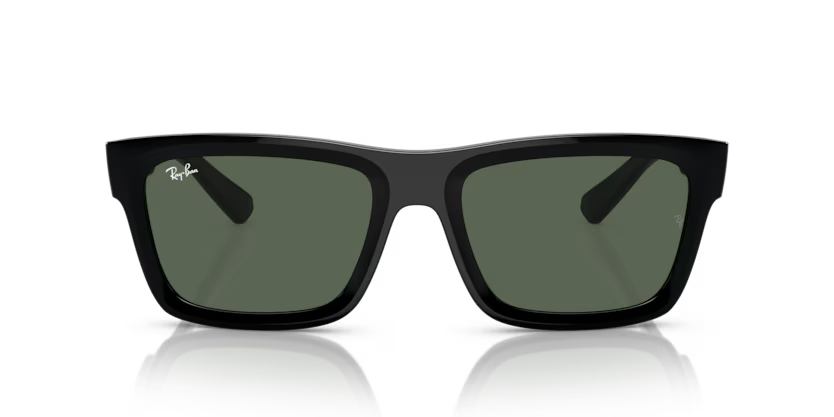 Ray-Ban 0RB4396 Warren 667771 Black Rectangular Sunglasses – Dark Green Lenses