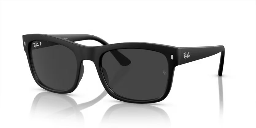 Ray-Ban 0RB4428 601S48 Matte Black Propionate Square Sunglasses – Black Polarized Crystal Lenses