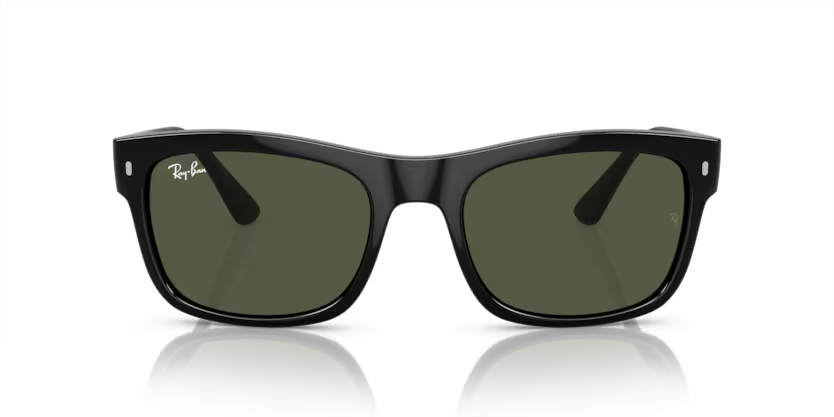Ray-Ban 0RB4428 601/31 Black Propionate Square Sunglasses – Green Crystal Lenses