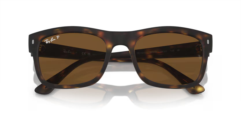 Ray-Ban 0RB4428 894/57 Matte Havana Square Polarized Sunglasses with Brown Crystal Lenses