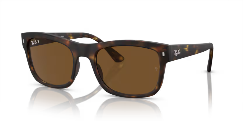 Ray-Ban 0RB4428 894/57 Matte Havana Square Polarized Sunglasses with Brown Crystal Lenses