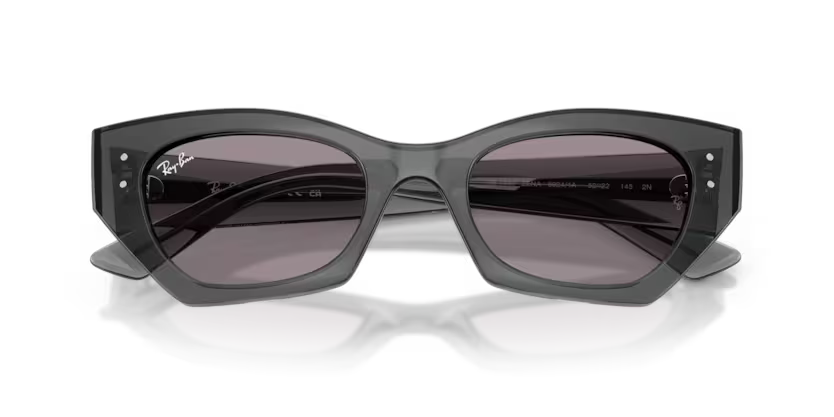 Ray-Ban 0RB4430 Zena Color 69241A Polished Transparent Grey Injected Frame with Dark Violet Lenses