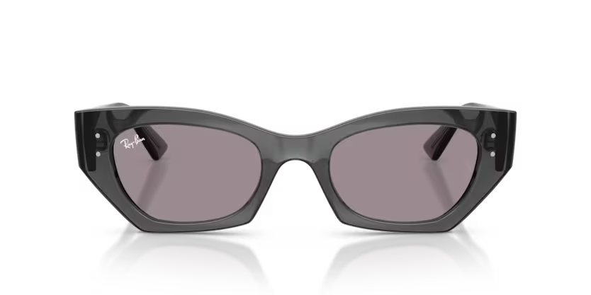 Ray-Ban 0RB4430 Zena Color 69241A Polished Transparent Grey Injected Frame with Dark Violet Lenses