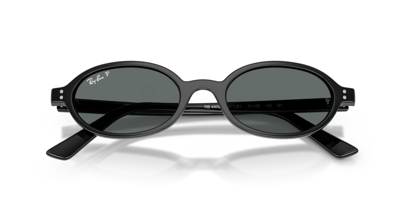 Ray-Ban 0RB4472 667781 Black Oval Polarized Sunglasses