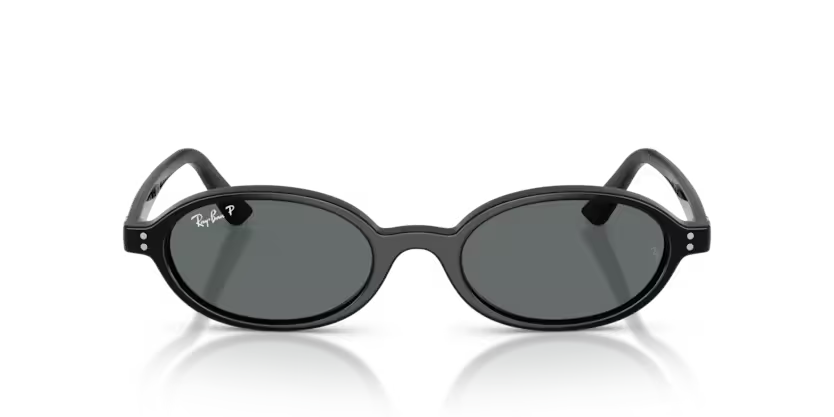 Ray-Ban 0RB4472 667781 Black Oval Polarized Sunglasses