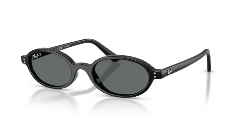 Ray-Ban 0RB4472 667781 Black Oval Polarized Sunglasses