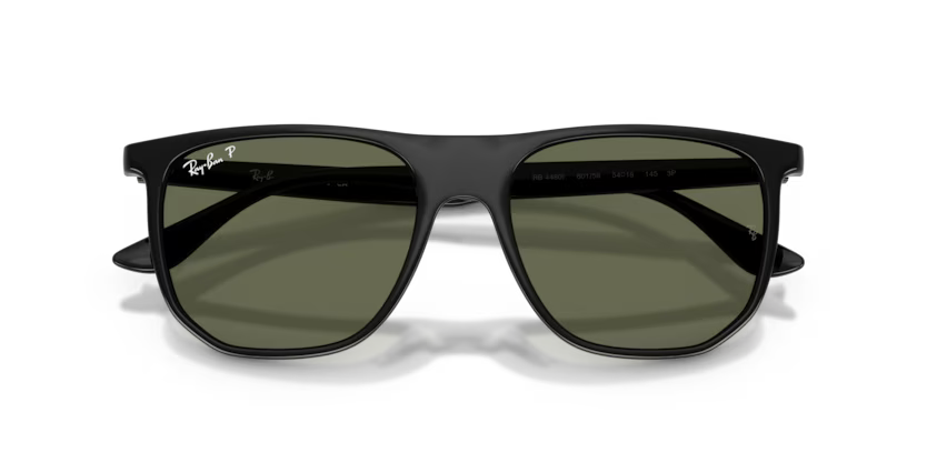 Ray-Ban 0RB4480I 601/58 Black Nylon Irregular Geometric Polarized Sunglasses with Crystal Polarized Green Lenses