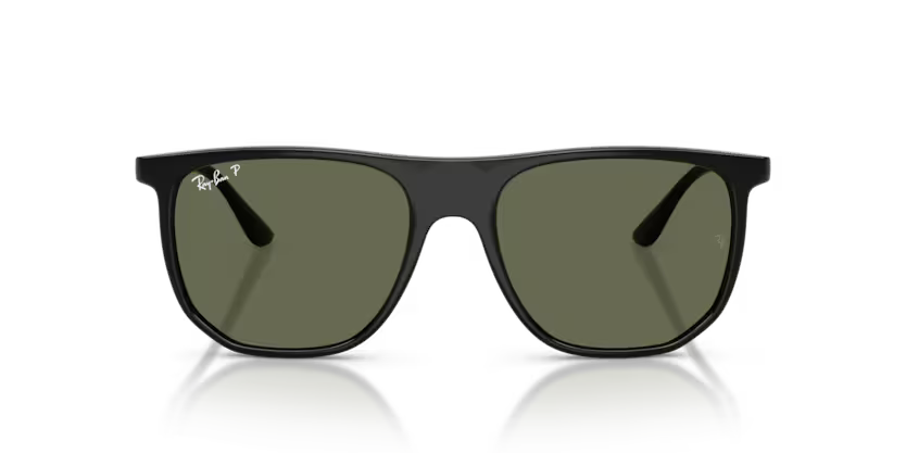 Ray-Ban 0RB4480I 601/58 Black Nylon Irregular Geometric Polarized Sunglasses with Crystal Polarized Green Lenses
