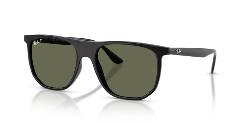 Ray-Ban 0RB4480I 601/58 Black Nylon Irregular Geometric Polarized Sunglasses with Crystal Polarized Green Lenses