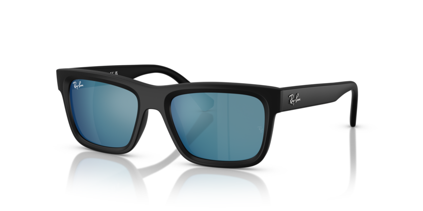 Ray-Ban Junior 0RJ9196S 100S55 Matte Black Injected Rectangular Kids Sunglasses – Dark Blue Mirror Blue Lenses