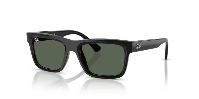 Ray-Ban Junior 0RJ9196S 100/71 Black Injected Rectangular Kids Sunglasses – Dark Green Lenses
