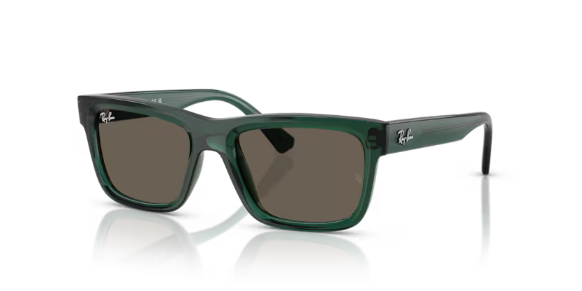 Ray-Ban Junior 0RJ9196S 7189/3 Transparent Green Injected Rectangular Kids Sunglasses – Brown Lenses