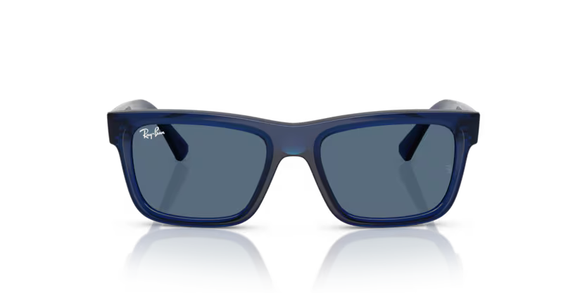 Ray-Ban Junior 0RJ9196S 719080 Transparent Blue Injected Rectangular Kids Sunglasses – Dark Blue Lenses