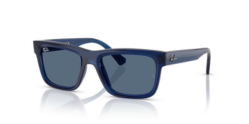 Ray-Ban Junior 0RJ9196S 719080 Transparent Blue Injected Rectangular Kids Sunglasses – Dark Blue Lenses